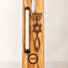 Cross & Messianic Seal Olive Wood Electronic Mezuzah